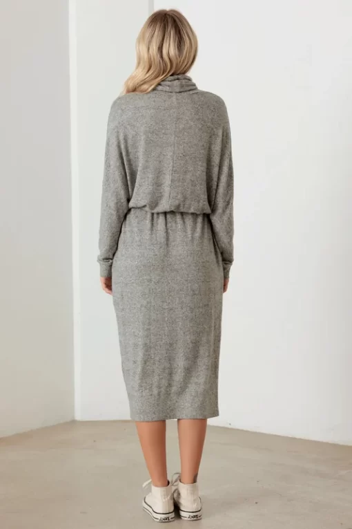Turtleneck Long Sleeve Midi Dress - Image 2