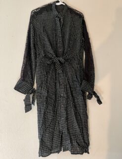 Mustard Seed Pinstripe Black Lace Dress