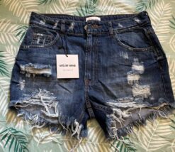 Uniq by Litz Denim Ripped Jean Skirt