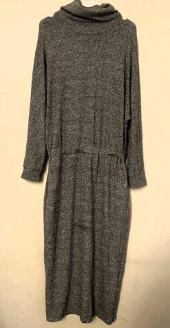 Turtleneck Long Sleeve Midi Dress