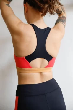 Alternative view of Color Block Racerback Strap Sports Bra Activewear Top